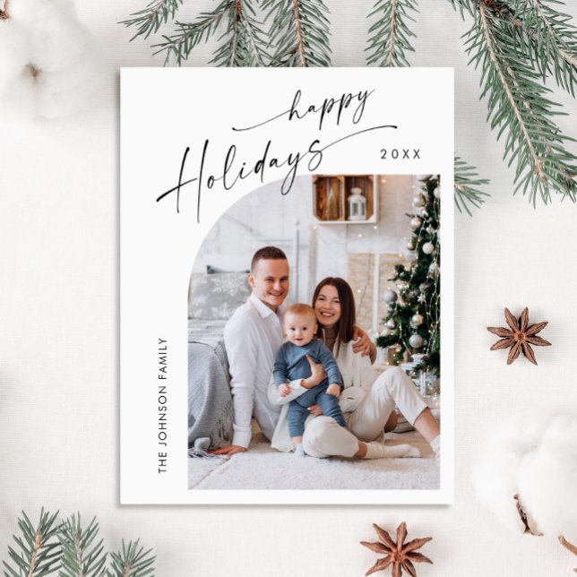 Einfach Elegantes FOTO Weihnachten Gruß Postkarte (Von Creator hochgeladen)