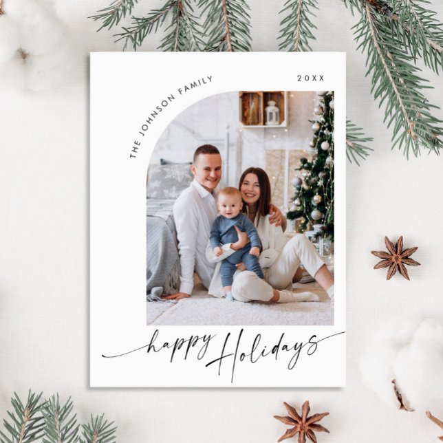 Einfach Elegantes FOTO Weihnachten Gruß Postkarte (Von Creator hochgeladen)