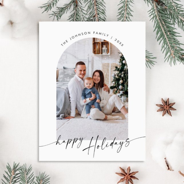 Einfach Elegantes FOTO Weihnachten Gruß Postkarte (Von Creator hochgeladen)