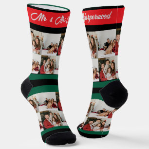 Einfach Elegantes Foto Weihnachten Mr. & Mrs. Socken