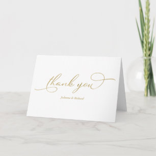 Einfach Elegantes Goldfolien-Skript Danke Karte
