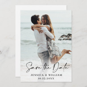 Einfach elegantes Hochzeitsimples Save the Date Fo