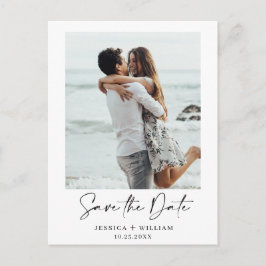 Einfach elegantes Hochzeitsimples Save the Date Fo Postkarte