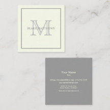 Einfach elegantes Ivory Gray Custom Monogramm
