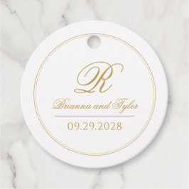 Einfach elegantes klassisches GoldWedding Monogram Geschenkanhänger