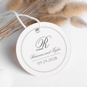 Einfach elegantes klassisches Wedding Monogramm Geschenkanhänger