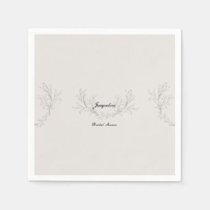 Einfach Elegantes Schrift-Cream-Brautbad-Cocktail Serviette