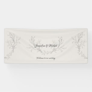 Einfach elegantes Script-neutrales Hochzeitwillkom Banner