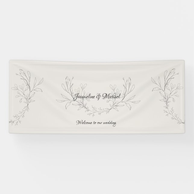 Einfach elegantes Script-neutrales Hochzeitwillkom Banner (Horizontal)