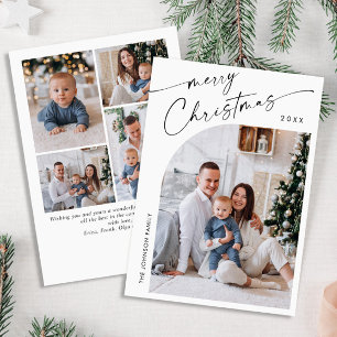 Einfach Elegantes Stylisches 5 FOTO Weihnachtsgruß Feiertagskarte