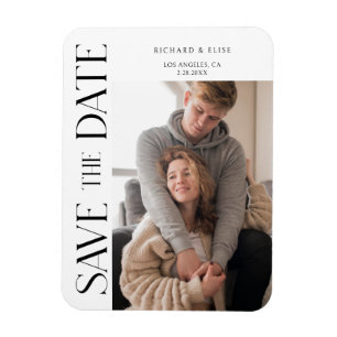 Einfach elegantes Typografie-Foto Save the Date Magnet
