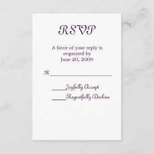 Einfach elegantes UAWG RSVP Karte