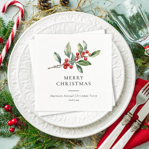 Einfach Elegantes Weihnachtswasser Botanisch Serviette