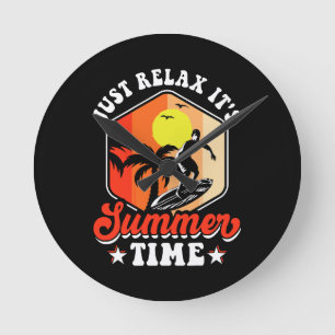Einfach entspannen, es ist Sommerzeit Runde Wanduhr