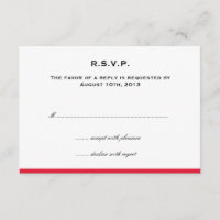 Einfach Farbe Grenze Rote Hochzeit rsvp Antwort