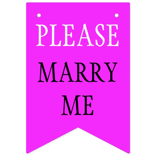 Einfach Farben und Text: BITTE MARRY ME Wimpelkette (Erste Fahne)