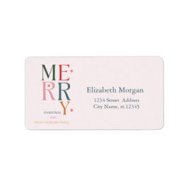 Einfach farbenfroh, froh Weihnachten Pink Adressaufkleber