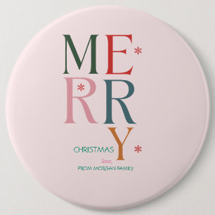 Einfach farbenfrohe Weihnachten Pink Button