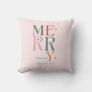 Einfach farbenfrohe Weihnachten Pink Kissen