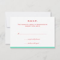 Einfach farbige Grenze rot aquamarine Hochzeitsrsv