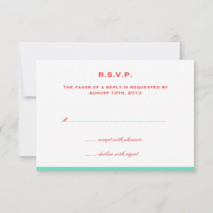 Einfach farbige Grenze rot aquamarine Hochzeitsrsv RSVP Karte