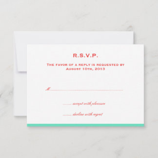 Einfach farbige Grenze rot aquamarine Hochzeitsrsv RSVP Karte