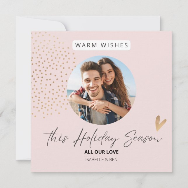 Einfach festlicher Couple Foto Weihnachtsfeiertag Feiertagskarte (Vorderseite)
