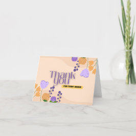 Einfach floraler Dank für Ihre Bestellkarte Dankeskarte