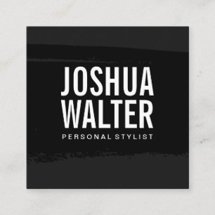 Einfach formatierter Text schwarz gebürstet Quadratische Visitenkarte