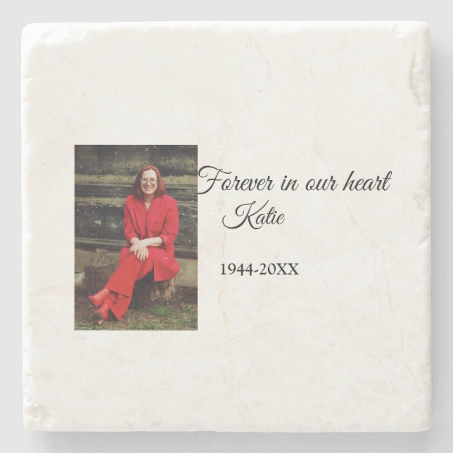 Einfach Foto-Memorysatz hinzufügen Steinuntersetzer (Vorderseite)