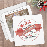 Einfach frohe Weihnachten ein Foto Einladung<br><div class="desc">Dieses Design besticht durch einen Weihnachtsspass,  eine Fotokarte mit moderner Typografie,  einen rustikalen Retro-Vintagen Stil,  ein einfaches Drehbuch mit Santa und Rentier,  das Design der Schlittenfahrten im Nordpol,  perfekt für jedes Foto,  mit einem niedlichen Urlaubssymbol und einem minimalistischen Stil.</div>