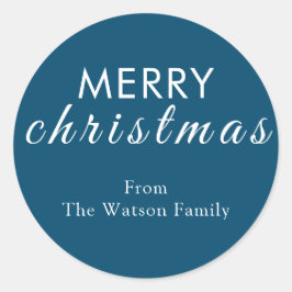 Einfach frohe Weihnachten Moderner Rundsticker Runder Aufkleber