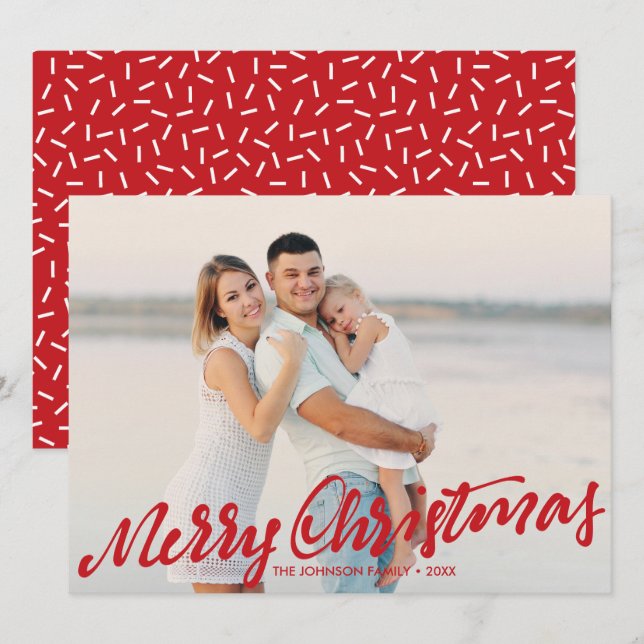 Einfach frohe Weihnachten Volles Foto | Rot Karte (Vorne/Hinten)