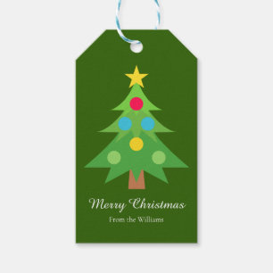 Einfach frohe Weihnachtsbaum Grüner Urlaub Geschenkanhänger