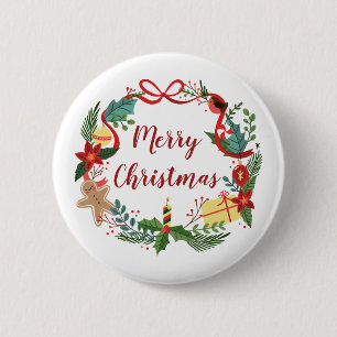 Einfach froher Weihnachtskranz   Schaltfläche Butt Button