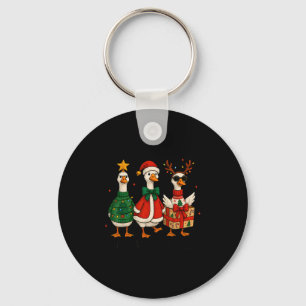 Einfach Fröhliche Gans Weihnachten Santa Rentier X Schlüsselanhänger