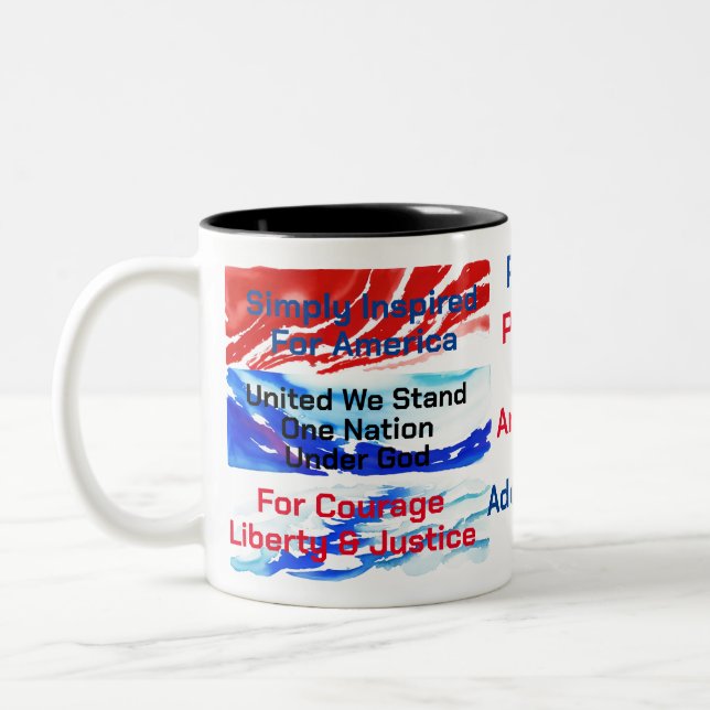 Einfach für Amerika eine Nation angeregt Zweifarbige Tasse (Links)