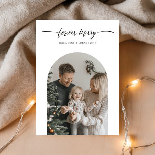 Einfach für immer fröhliche Familien-Foto-Baby-Wei Feiertagskarte