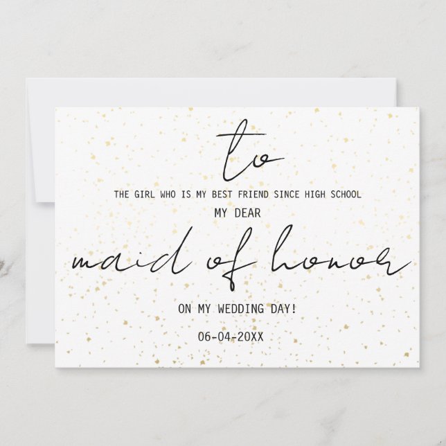 Einfach für meine Trauzeugin an unserem Hochzeitst (Vorderseite)