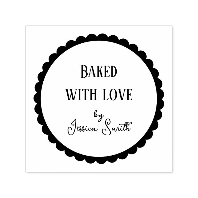Einfach Gebacken mit Liebe Handwerk Permastempel (Design)