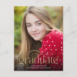 Einfach Geblüht Minimal-Gold-Typ-Foto-Abschluss Postkarte
