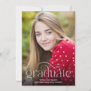 Einfach Geblüht Silver Type 1 Foto Grad Party Einladung