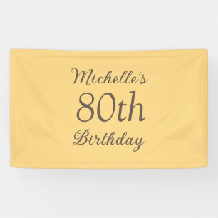 Einfach Gelb 80. Geburtstag Banner