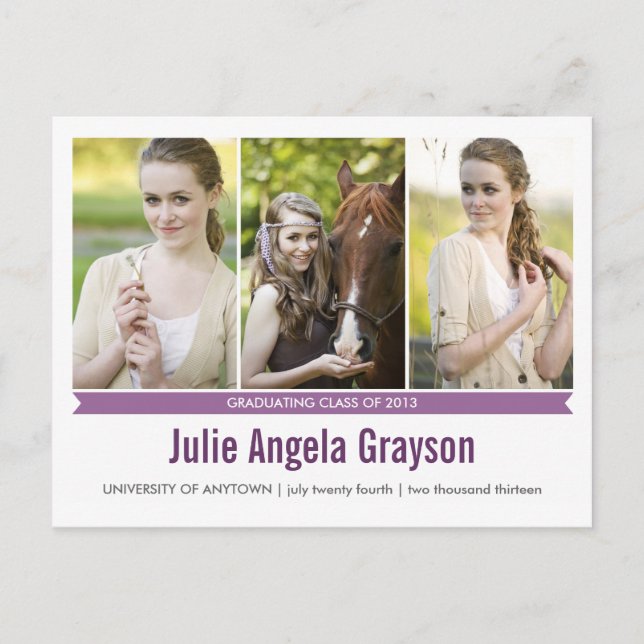 Einfach Genius 3 Foto Abschluss Postkarte (Vorderseite)