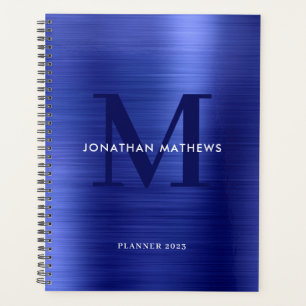 Einfach gepinseltes Metallic Classic Monogramm Planer