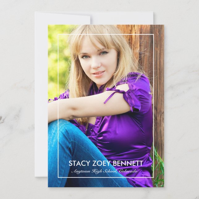 Einfach Gerahmte Ankündigung von 1 Foto Abschluss (Vorderseite)