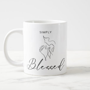 Einfach Gesegnet Minimalistische Christliche Linie Jumbo-Tasse