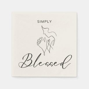 Einfach Gesegnet Minimalistische Christliche Linie Serviette