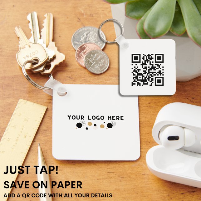 EINFACH GESTOCHEN | QR Code Business Card MODERN E Schlüsselanhänger (Von Creator hochgeladen)