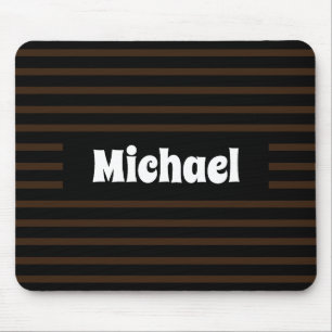 Einfach gestreifter dunkelbrauner und schwarzer In Mousepad